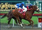 First Blush, right, edges out Crafty Guy to win the Spectacular Bid on opening day at Gulfstream Park.