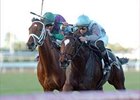 La Dolce Vita (left) has been declared the official winner of the Suwannee River Handicap with Green Girl disqualified.