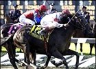 Sarava, in the biggest win of his career, the 2002 Belmont Stakes.