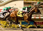 Sweet August Moon wins the Rancho Bernardo Handicap under Victor Espinoza. <br><a target="blank" href="http://www.bloodhorse.com/horse-racing/photo-store?ref=http%3A%2F%2Fpictopia.com%2Fperl%2Fgal%3Fprovider_id%3D368%26ptp_photo_id%3D9159611%26ref%3Dstory">Order This Photo</a>