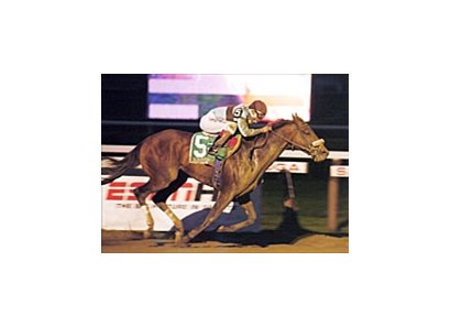 Belmont Stakes winner Birdstone, with jockey Edgar Prado, returns to action with a decisive win in the 135th running of the Travers Stakes, Saturday at Saratoga.