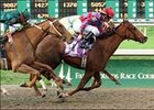 Dash of Humor (10) noses out longshot Aly's Vow, rear, to win the Furl Sail Handicap, Sunday at Fair Grounds Race Course.