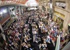 The crowd gathered at the Fourth Street Plaza in downtown Louisville for this year's post position draw.