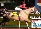 Favored Diamond Stripes pulls away in the Meadowlands Cup.