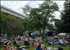 The crowd settles in on Belmont day.