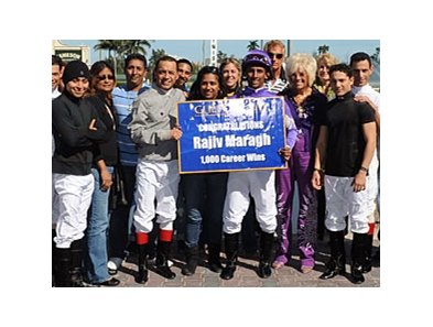 Rajiv Maragh celebrates the 1,000th victory of his career.