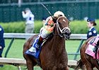 Dame Dorothy gets the victory in the Humana Distaff Stakes.<br><a target="blank" href="http://photos.bloodhorse.com/AtTheRaces-1/At-the-Races-2015/i-p9LMMJb">Order This Photo</a>