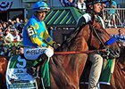 American Pharoah
<br><a target="blank" href="http://photos.bloodhorse.com/TripleCrown/2015-Triple-Crown/Belmont-Stakes-147/i-ZTWmjXN">Order This Photo</a>