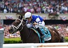 Tepin has compiled a 3-2-0 record in five 2015 outings.<br><a target="blank" href="http://photos.bloodhorse.com/AtTheRaces-1/At-the-Races-2015/i-sRVbtCH">Order This Photo</a>