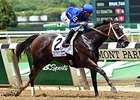 Wedding Toast dominates the Ogden Phipps Stakes.
<br><a target="blank" href="http://photos.bloodhorse.com/AtTheRaces-1/At-the-Races-2015/i-fk8hg3N">Order This Photo</a>