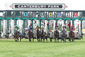 Start of the Lady Canterbury Stakes at Canterbury Park in Shakopee, Minnesota.