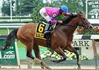 La Verdad wins the Dancin' Renee Stakes.
<br><a target="blank" href="
http://photos.bloodhorse.com/AtTheRaces-1/At-the-Races-2015/i-Rj4JQhZ">Order This Photo</a>