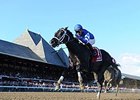 Bay of Plenty leads the way home in the Alydar Stakes.<br><a target="blank" href="http://photos.bloodhorse.com/AtTheRaces-1/At-the-Races-2015/i-nbjsmRZ">Order This Photo</a>