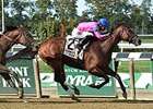 La Verdad takes the Gallant Bloom Handicap over Wavell Avenue.<br><a target="blank" href="http://photos.bloodhorse.com/AtTheRaces-1/At-the-Races-2015/i-8vqcLtm">Order This Photo</a>
