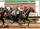 Gimme Da Lute is the only 3-year-old in the field of the Santa Anita Sprint Championship.