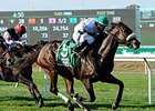 Recepta comes home strong to win the Noble Damsel Stakes.