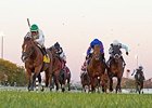 Lucky Lindy rolls to victory in the Hawthorne Derby.