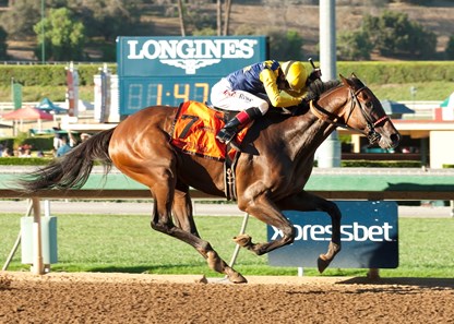 Smooth Roller cruises home in the $300,000 Awesome Again Stakes (gr. 1) at Santa Anita Park.