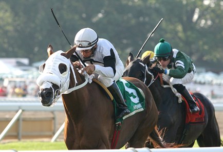 Hard Enough #5 with Paco Lopez riding won the $60,000 Jersey Derby at Monmouth Park on July 20, 2013.