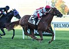 Partisan Politics takes the Pebbles Stakes.<br><a target="blank" href="http://photos.bloodhorse.com/AtTheRaces-1/At-the-Races-2015/i-jhVNd6L">Order This Photo</a>