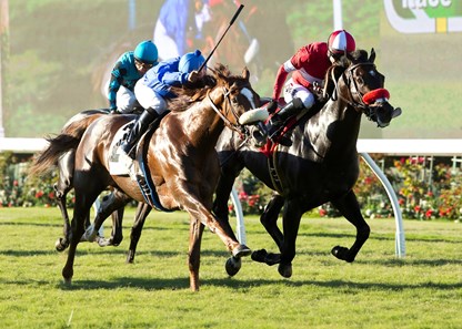 Crittenden and jockey Martin Garcia capture the $75,000 Let It Ride Stakes at the Del Mar.