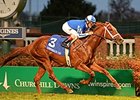 Almasty bounds home a winner in the Commonwealth Turf.<br><a target="blank" href="http://photos.bloodhorse.com/AtTheRaces-1/At-the-Races-2015/i-HStDdX6">Order This Photo</a>