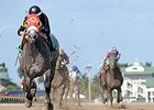 X Y Jet shown winning Gulfstream Park's Mr. Prospector Stakes