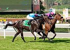 Bolo (left) catches Obviously late to win the Arcadia.