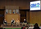 Panel discussion on stallion syndication at the Consignors and Commercial Breeders Association's educational symposium Feb. 2.