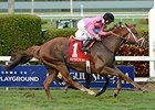Kaigun outfinishes Wake Forest to win the Pan American Stakes.<br><a target="blank" href="http://photos.bloodhorse.com/AtTheRaces-1/At-the-Races-2016/i-tQsXkPZ">Order This Photo</a>