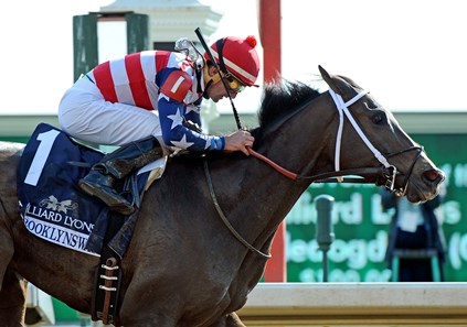 Bernie Flint and long-time owner Dr. Naveed Chowhan paired to upset the $100,000 Hilliard Lyons Doubledogdare Stakes (gr. III) at Keeneland when Brooklynsway held sway over heavy favorite I'm a Chatterbox, who could not get by the determined winner in the stretch.