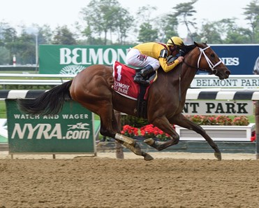 Cavorting wins the 2016 Ruffian Stakes.