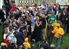 Exaggerator in the Preakness winner's circle