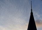 The sun rises between the Twin Spires at Churchill Downs on May 2, 2016.