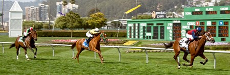 On June 1, 2013, Unusual Way wins the $100,000 Campanile Stakes with Russell Baze aboard.