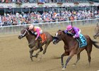Coppa (right) holds off Malibu Stacy to win the Victory Ride.