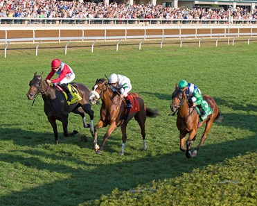 Time and Motion with John Velazquez wins the Queen Elizabeth II Challenge Cup (gr. IT) presented by Lane's End at Keeneland on Oct. 15, 2016, in Lexington, Ky.