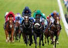 Harzand and Pat Smullen winning the Epsom Derby