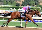 Champagne Room with Mario Gutierrez up wins the 14 Hands Winery Juvenile Fillies