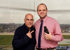 John Imbriale and Travis Stone are sharing announcer duties at Aqueduct Racetrack.