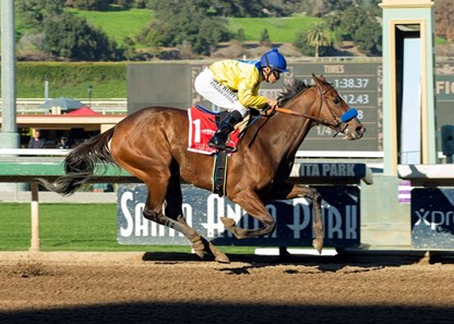 Vale Dori wins the 2017 La Canada Stakes