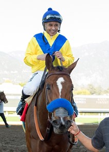 Vale Dori wins the 2017 La Canada Stakes