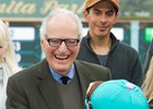 Jerry Moss in the Santa Anita Park winner's circle