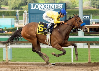 Vale Dori and jockey Mike Smith win the Grade II, $200,000 Santa Maria Stakes