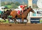 Hoppertunity wins the 2017 San Antonio Stakes