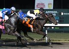 Shelbi Kurtz gets her first win, aboard Fancy Is My Name, Feb. 22 at Turfway Park