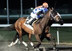 Malcolm Franklin rides the 1,000th winner of his career, aboard Belvin Feb. 4 at Turfway Park