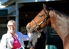 Dede McGehee with Fayeq as a yearling