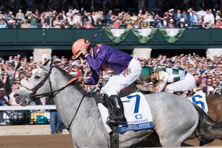 Sailor's Valentine with Corey Lanerie aboard wins The 80th Running of The Central Bank Ashland (G1) at Keeneland on April 8, 2017 Keeneland in Lexington, Ky.