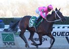 Miss Sky Warrior and Paco Lopez roll to victory in the Gazelle Stakes